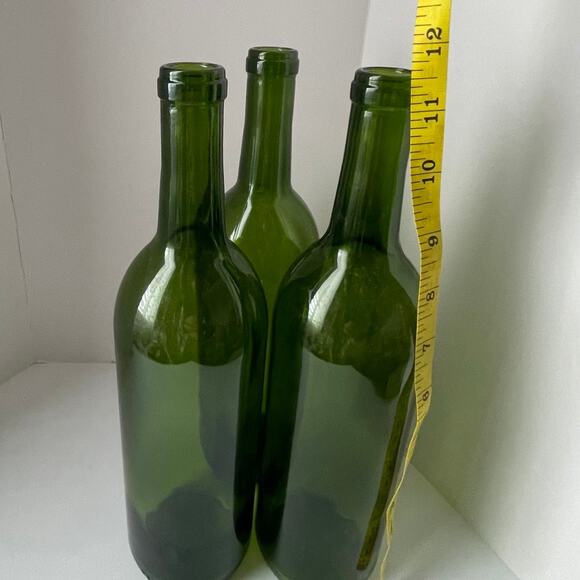 3PCS Vintage Green Glass Champagne Wine Bottles 750 ml - Picture 3 of 5
